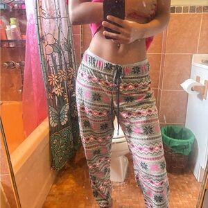 Simply Styled Pink and Gray Patterned Pajama Pants